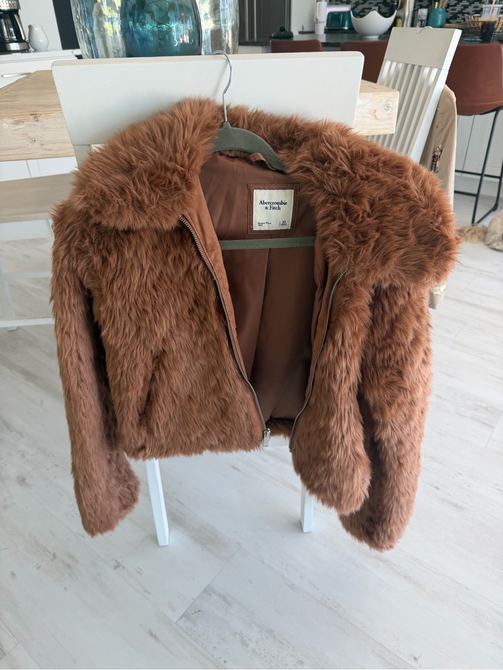 Abercrombie & Fitch Plush Teddy Jacket In Chestnut